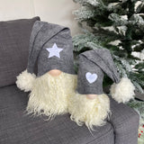 Grey Fabric Gonks with Heart Detail Hat - Small & Large