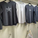 Christmas Chalk - Dove Grey Renee Top with White Star