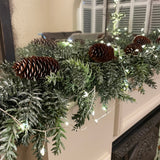 Green snowy Pine & Pinecone Garland 180cm