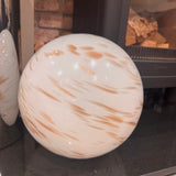 Hand crafted unique high quality glass lamps



Glass Pebble Hand-Blown Large Lamp - Large H28cm
Design - White &amp; Gold glitter shimmer Planet Lamp