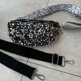 Eliza Gracious - Black Sequin Sling Bag with 2 straps