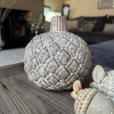 Decorative Brown Round Bud Vase with a speckled scaly artichoke-inspired pattern H15.7cm&nbsp;