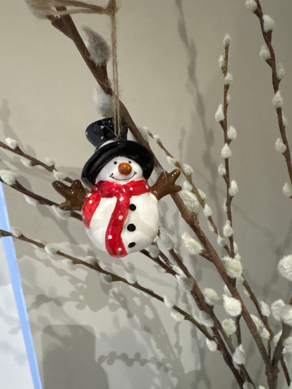 Ceramic small Snowman Hanging Ornament