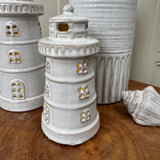 Coastal Collection - Standing Lighthouse Ornament with LED Lights
Available in 2 sizes: Small 9.5cm &amp; Large 14.4cm