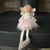 Sweet Angel Sitting Decoration with Ditsy Floral Top and Fluffy Skirt - 15cm