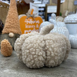 Small Soft Sherpa Pumpkins in Taupe or White