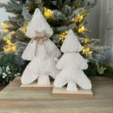 Sherpa Cream Tree on wooden base - 2 Sizes