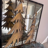 Standing Hammered Gold Metal Tiered Trees - 2 Sizes