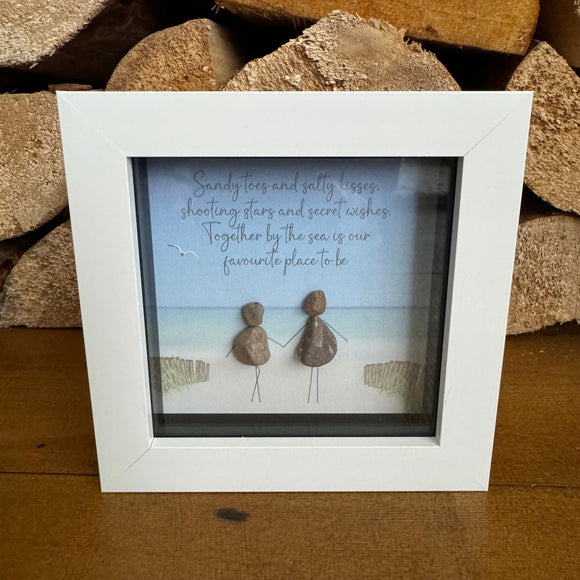 Mini Framed Pebble Art - 'Sandy toes and Salty kisses...'