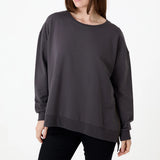 Dreams London
Zip detail Plain Sweatshirt&nbsp;
Colour - Slate Grey



Relaxed fit &amp; drop shoulder sweatshirt with functional side zips for detail.