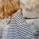 Chalk - Long Bryony Black/Cream Stripe Top