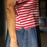 Chalk Wei Stripe Top - Red/Ecru