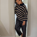 Chalk - Vicki Navy/Sand Stripe Jumper