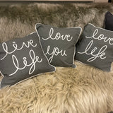 Retreat - 'Love Life' Square Cushion