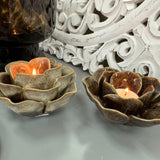 Sally Flower Candle Holder - Beige