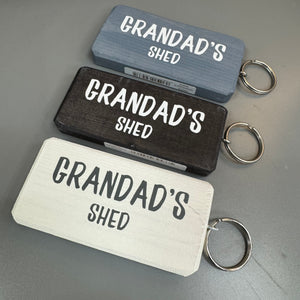 Wooden Keyring - Grandad's Shed