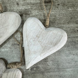 Hanging Rustic Wooden Hearts - 3 sizes