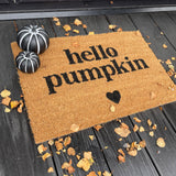 Natural Coir Doormat 40x60cm with the following quote; 'Hello Pumpkin' 