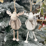 Hanging Wooden Reindeer Decoration - White or Natural
