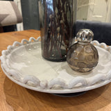 White Distressed Ceramic Wave Display Plate 40cm