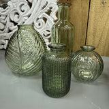 Small Glass Bottle Vases Vintage Green - 4 styles