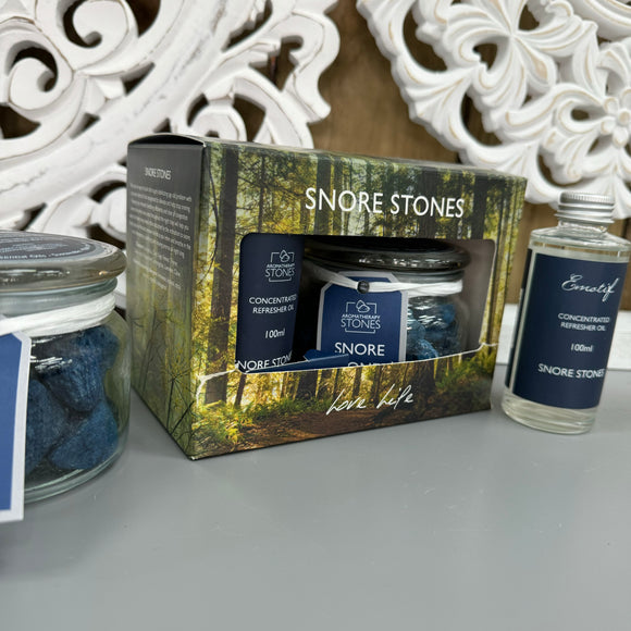 Aromatherapy Gift Set - Snore Stones with Refresher Oil
