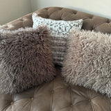 Faux Mongolian Fur Cushion 45cm - Brown