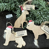 Wooden Hanging Silhouette Christmas Dog Hanger - 3 breeds