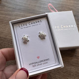 Life Charms the Thoughtful Jewellery Co.
Silver plated stud hypoallergenic Earrings collection;
Turtle CZ Silver Stud earrings E185S