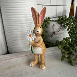 Standing Ruth Rabbit Figure 14cm Holding A Daisy 