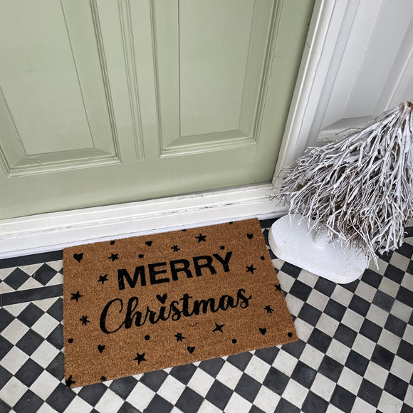 Natural Coir Doormat 40x60cm with the following quote;
'Merry Christmas' 