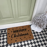 Natural Coir Doormat 40x60cm with the following quote; 'Merry Christmas' 