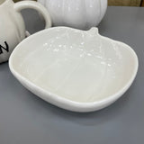 White Ceramic Pumpkin Dish 13 x 12.5cm