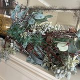 Fir Cones & Green Foliage Spray with a hoop to hang 72x31cm