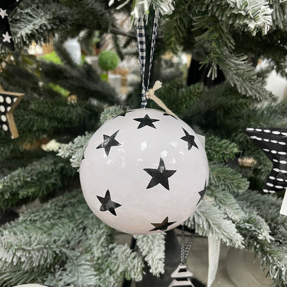 Black & White Baubles - Multi Stars