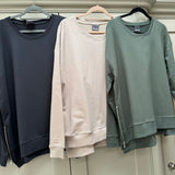 Zip Detail Plain Sweatshirt - 4 Colours