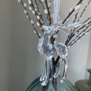 Hanging clear Acrylic Reindeer 13cm