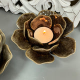 Sally Flower Candle Holder - Beige