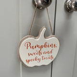 Hanging Pumpkin Plaque 'Spooky Treats' - 2 colours