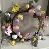 Easter Wreath with Speckled Eggs & Bunnies 45cm
