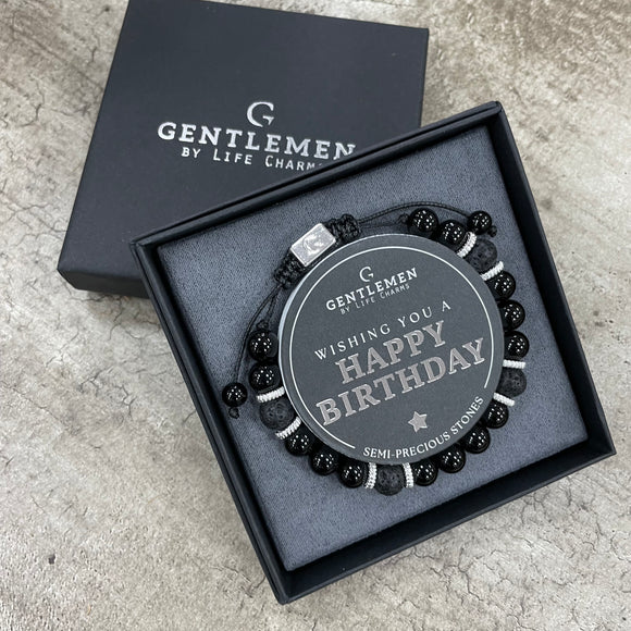 Life Charms Gentlemen Bracelet - ‘Happy Birthday'