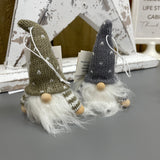 Knitted Hanging/Sitting Gonk 10cm available in Taupe or Grey
