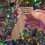 Wooden Hanging Silhouette Christmas Dog Hanger - 3 breeds