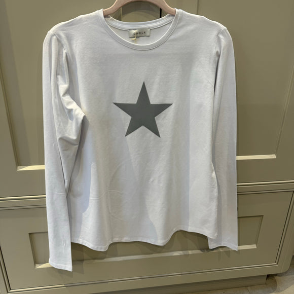 Chalk - White Renee Top with Light Grey Star