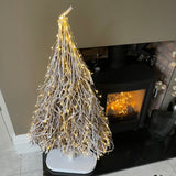 Large Whitewashed Christmas Twig Tree H120cm Available as an option with LED lights displayed on the tree 