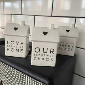 White Porcelain Quotable Small 9cm Houses - 3 quotes