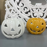 Pumpkin Wax Melt/Oil Burner 10.5cm available in 2 colours - White & Orange