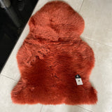 Hanlin - Pure New Wool Genuine Sheepskin Premium Medium Rug Colour - Rust +90cm