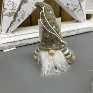 Knitted Hanging/Sitting Gonk 10cm available in Taupe or Grey