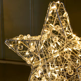 Silver Galaxy Light Up Star Ornament - Battery